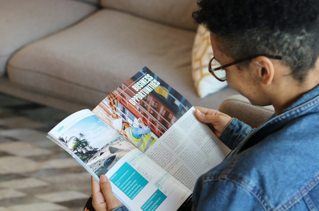 man reading report